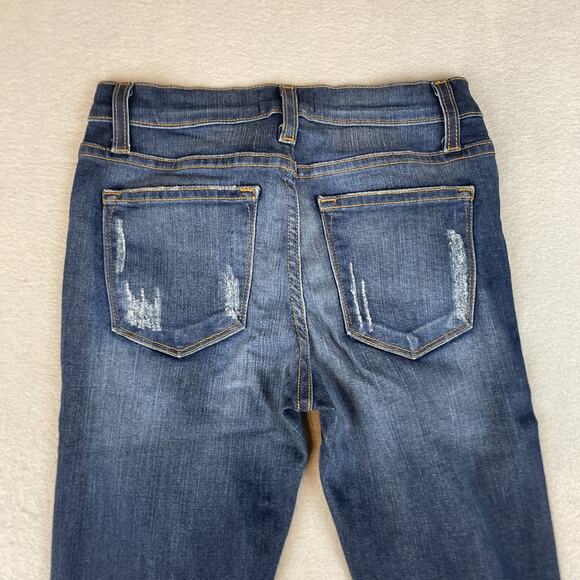 Judy Blue Womens Sz 1/25 Skinny Jeans Dark Wash Distressed Style #8327 - Picture 11 of 14